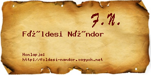 Földesi Nándor névjegykártya